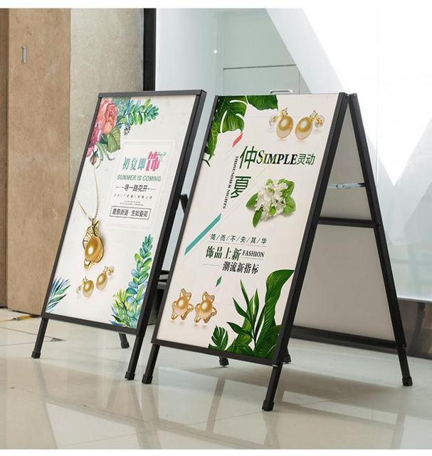 Iron Poster Rack Outdoor Portable Double-Sided Poster Display Rack  Billboard Display Board Floor Type Publicity